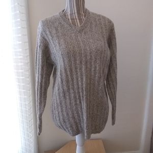Geoffery Beene Vintage Wool Blend Chunky V- neck Knit Sweater Size M